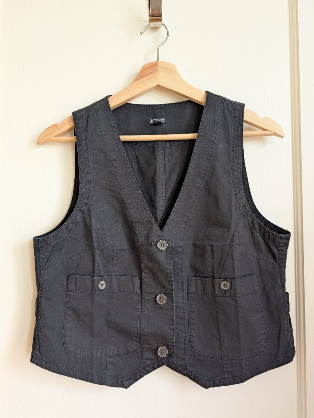 J.Crew Black Cotton Utility Vest